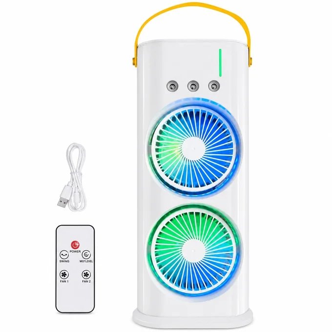 Ventilateur Portable Double Turbo - LED RGB