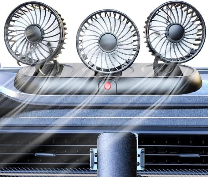 Ventilateur Voiture Triple 360 USB