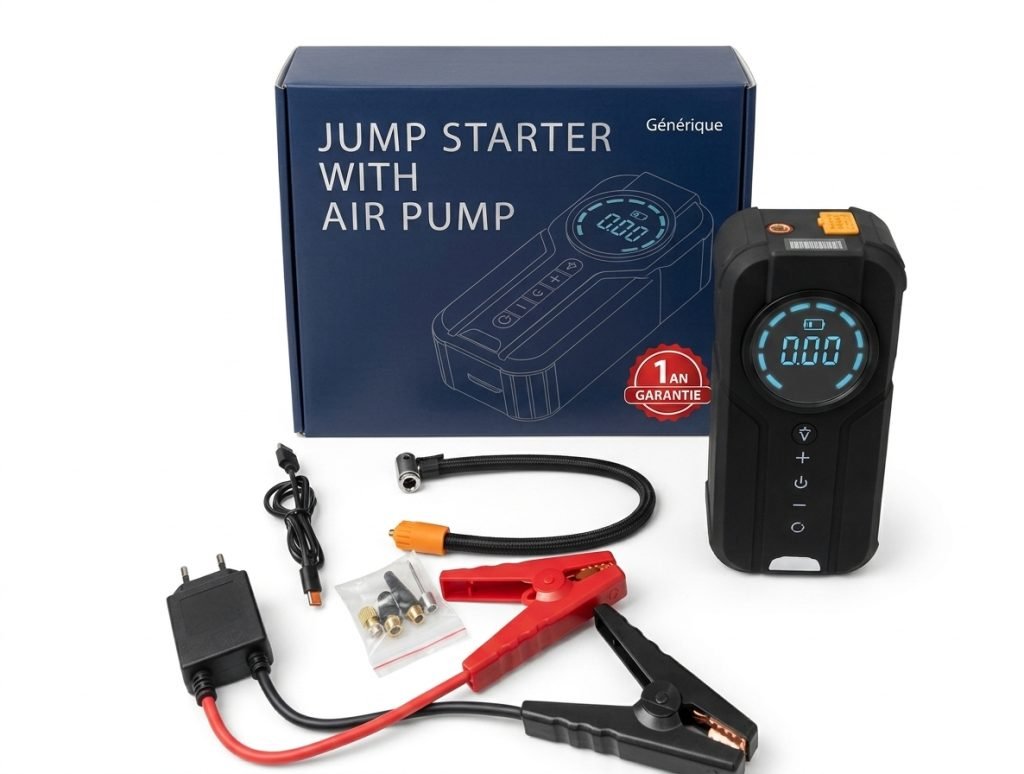Booster de Batterie et Compresseur d'Air 2 en 1