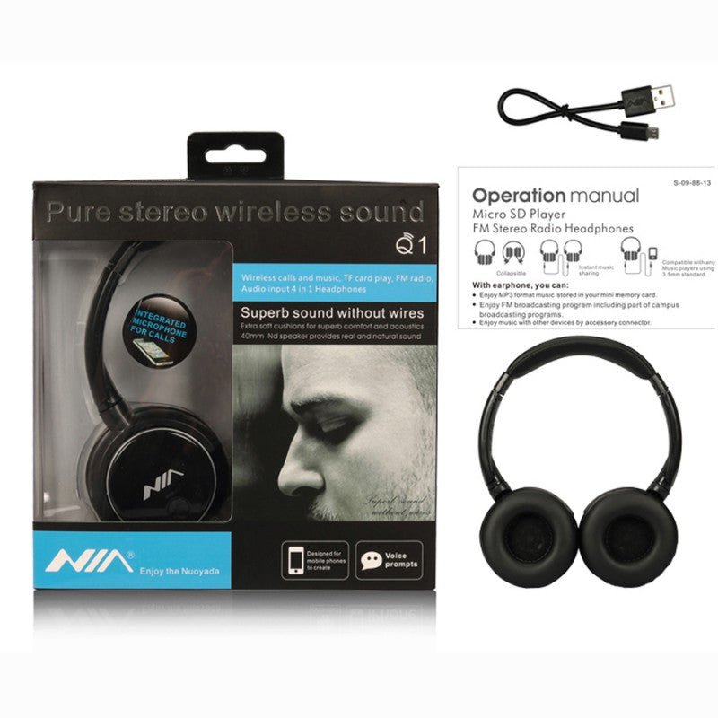Casque Nia Q1 4-en-1 Bluetooth + Micro SD + FM Radio