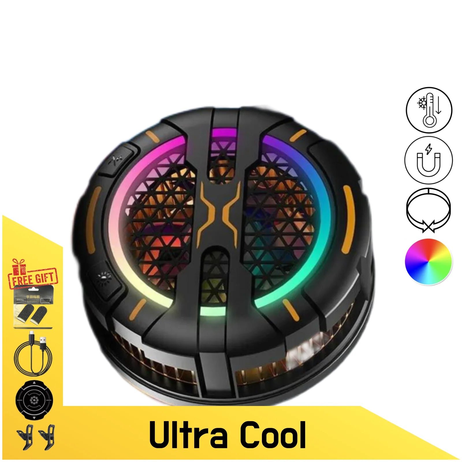 Refroidisseur de Téléphone Magnétique K15 - 15W avec Lumière RGB