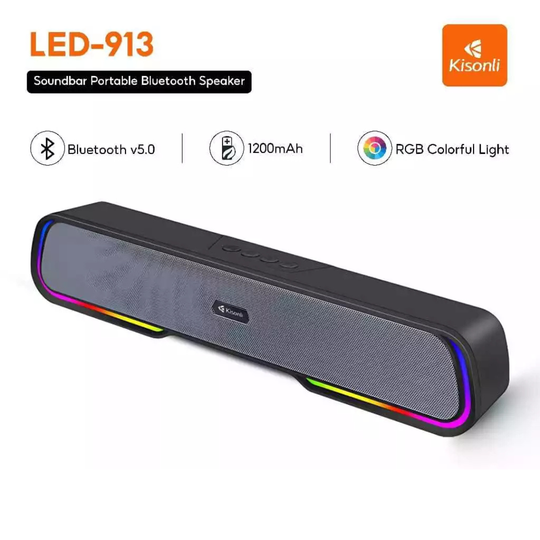Enceinte Portable Bluetooth Kisonli LED-913 - Son Stéréo Super Bass