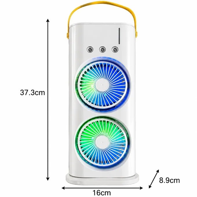 Ventilateur Portable Double Turbo - LED RGB