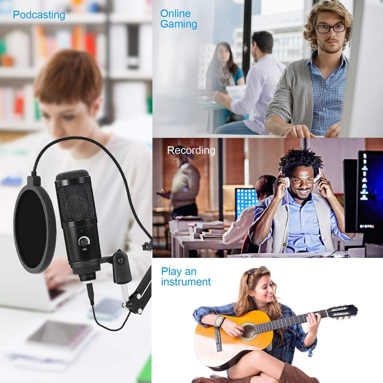 Kit Micro USB Condensateur avec Bras Ciseaux Réglable