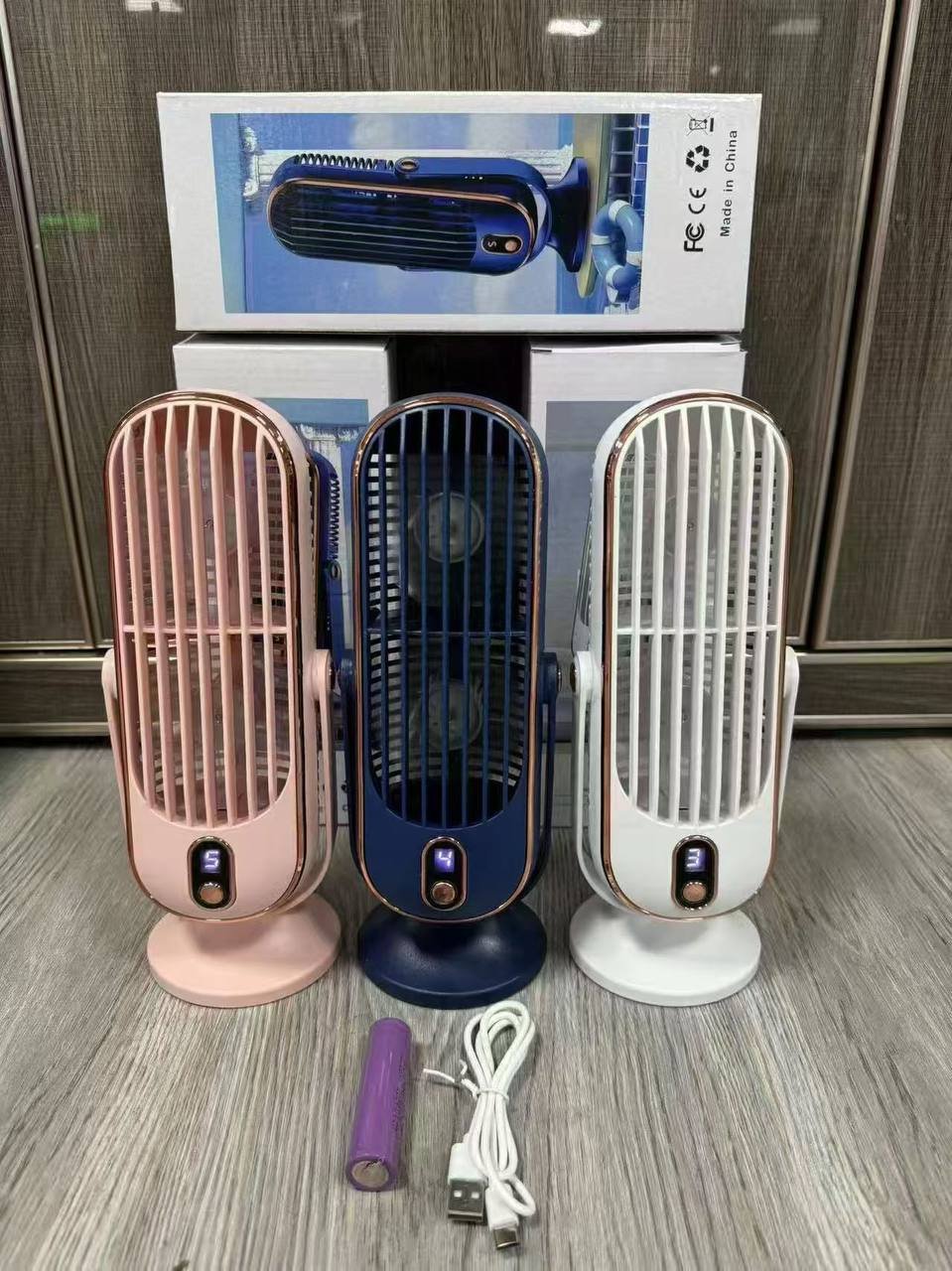 Mini Ventilateur de Bureau Portable Rechargeable - Affichage Numérique