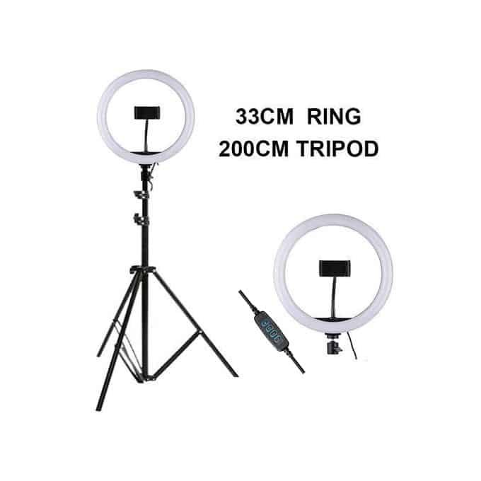 LED Ring Light 33cm + Trépied 2m