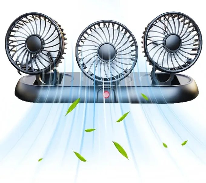Ventilateur Voiture Triple 360 USB