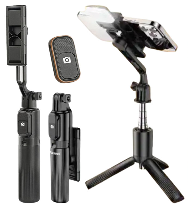 Trépied Selfie 3-en-1 avec Lumière LED et Télécommande